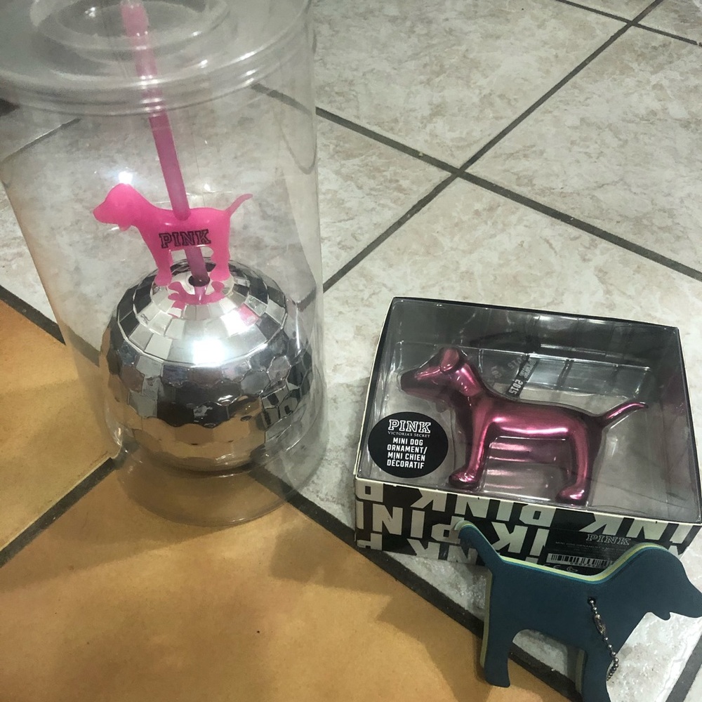 Victoria secret pink cup ornament and keychain